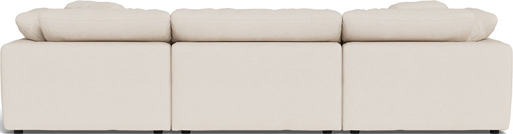 Fluffy 133.5" 3 Piece Sofa W/Double Ottoman - Merit Snow