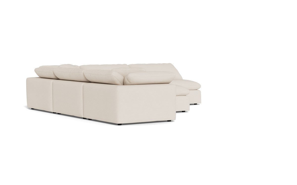 Fluffy 133.5" 5 Piece Sectional W/Ottoman - Merit Snow