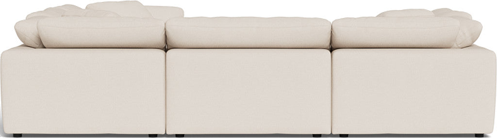 Fluffy 133.5" 6 Piece Sectional W/Ottoman - Merit Snow