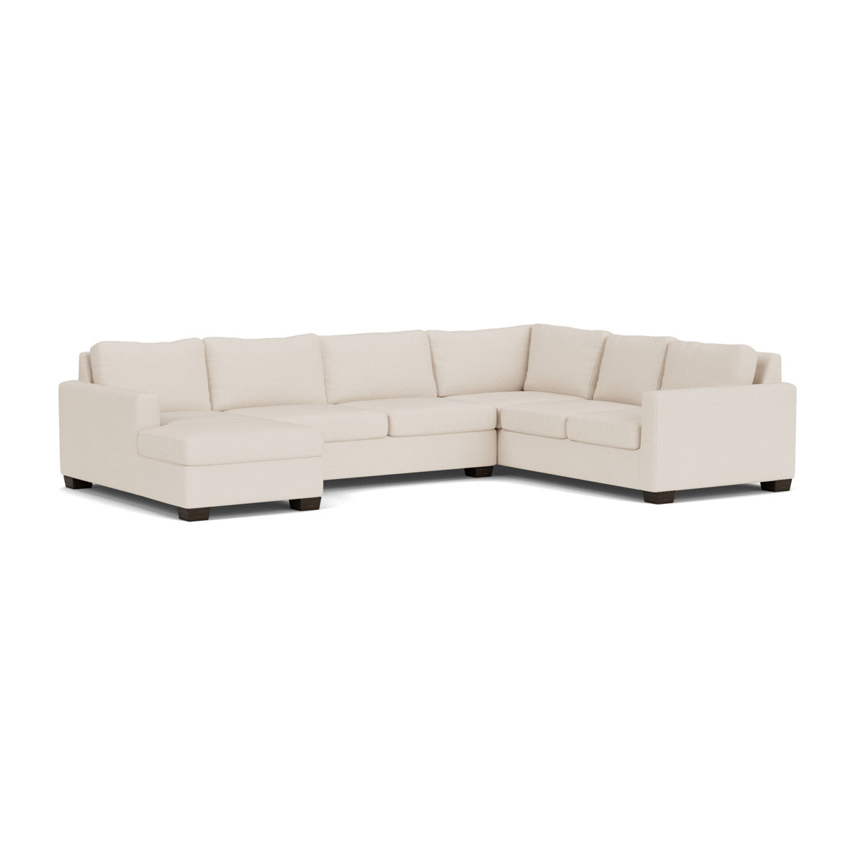 Track 141" Corner Sectionals W. Full Sleeper & Left Chaise - Merit Snow