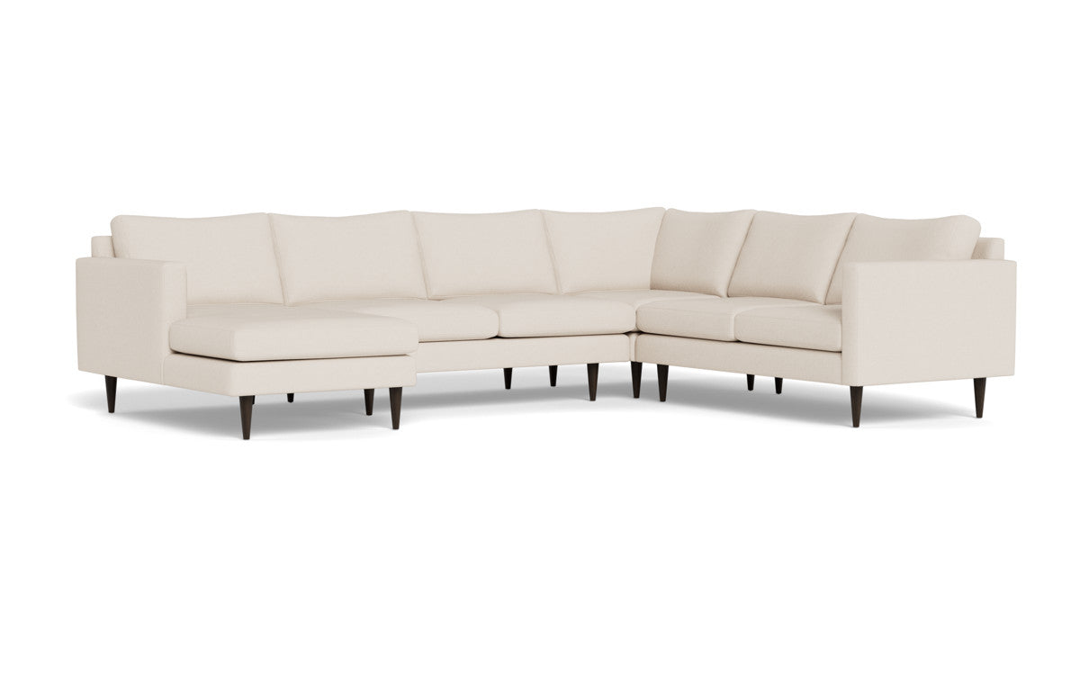 Wallace 130" Untufted Corner Sectionals w. Left Chaise - Merit Snow