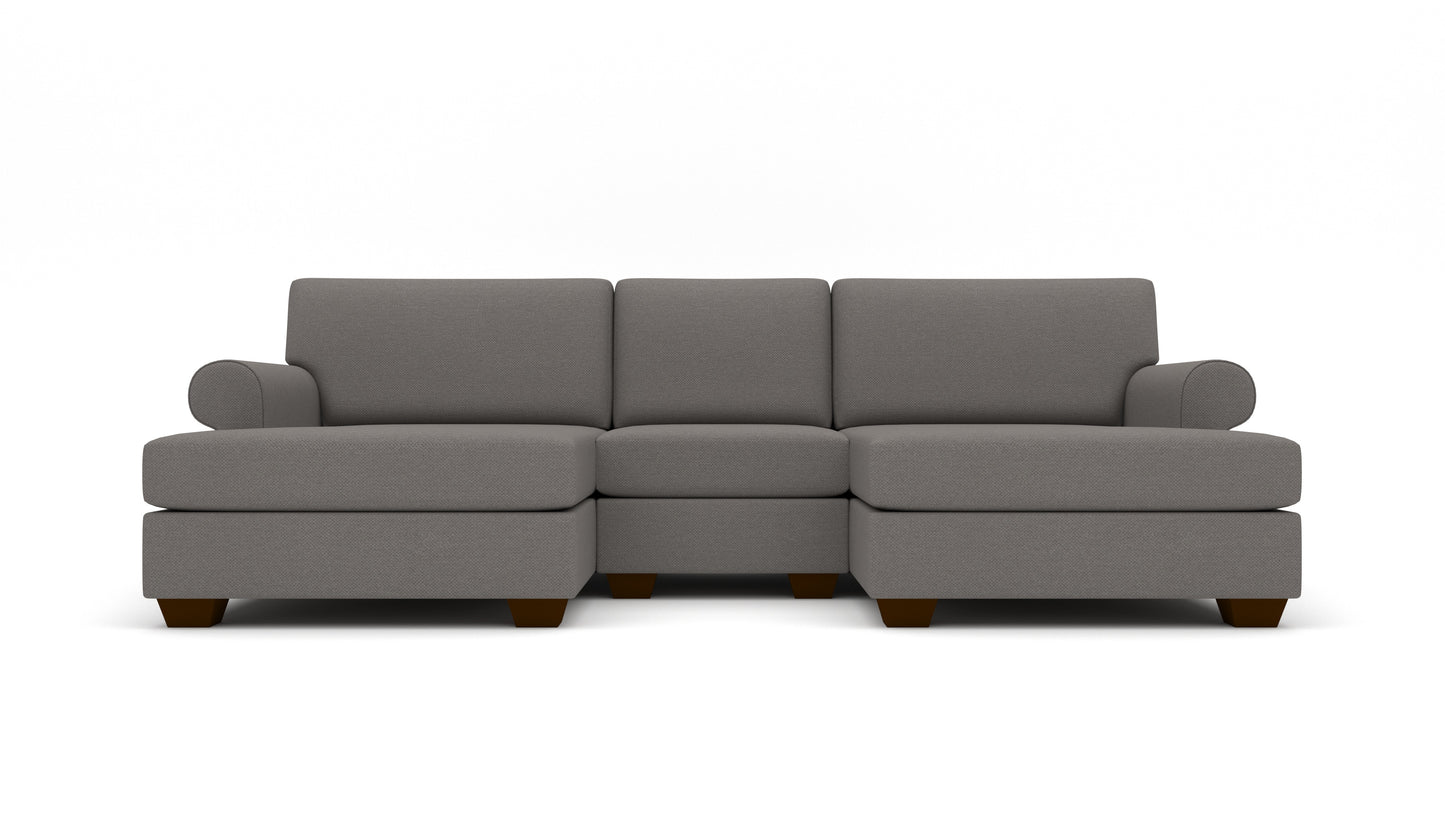 Manor 121" Double Chaise With Armless Chair - Peyton Slate