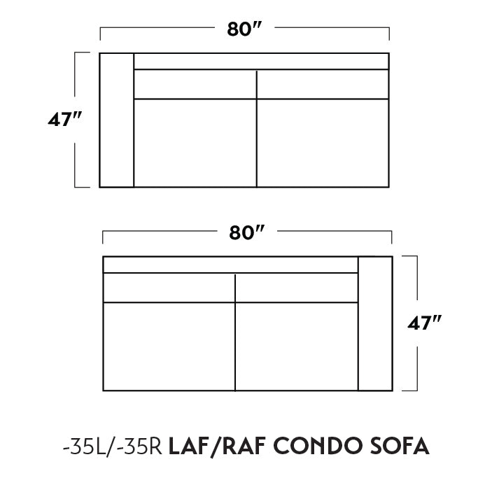 Mas Mesa Deep Leather Laf Condo Sofa -