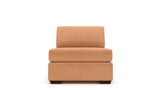 Mas Mesa Deep Leather Armless Chair -