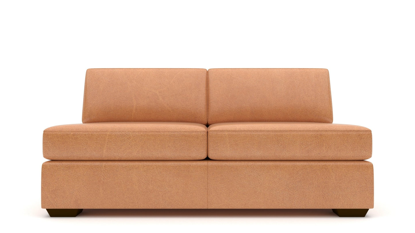 Mas Mesa Deep Leather Armless Loveseat -