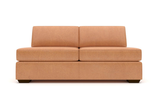 Mas Mesa Deep Leather Armless Loveseat -