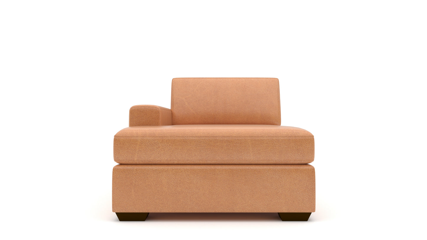 Mas Mesa Deep Leather Laf Chaise - Hudson Lager