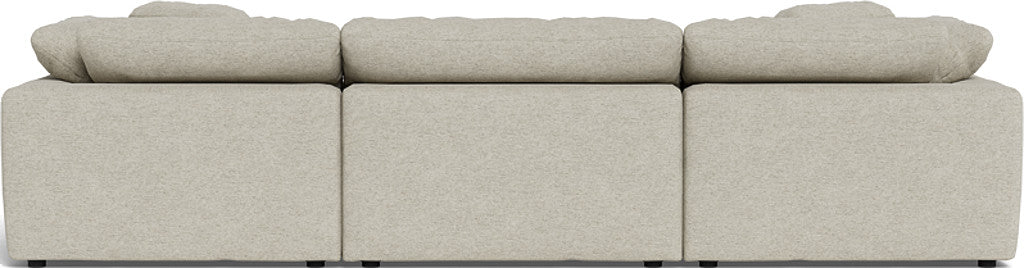 Fluffy 133.5" 3 Piece Sofa W/Double Ottoman - Merit Dove