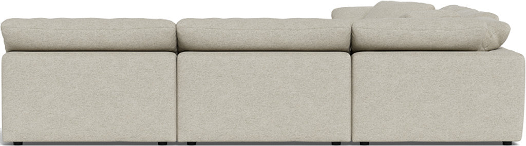 Fluffy 133.5" 5 Piece Sectional W/Ottoman - Merit Dove