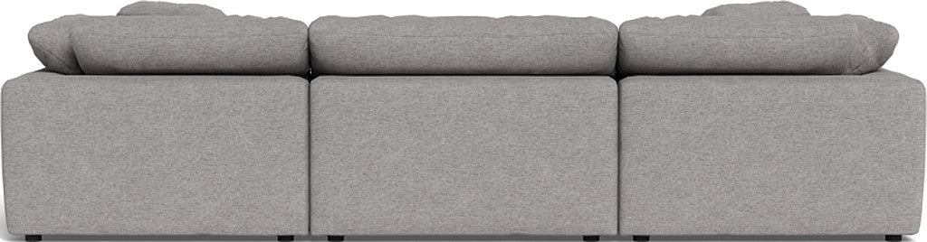 Fluffy 133.5" 3 Piece Sofa W/Double Ottoman - Merit Graystone