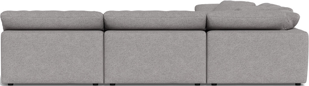 Fluffy 133.5" 5 Piece Sectional W/Ottoman - Merit Graystone
