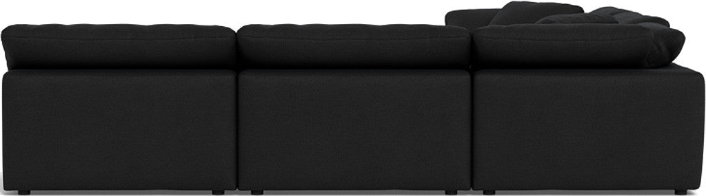 Fluffy 133.5" 5 Piece Sectional W/Ottoman - Merit Onyx
