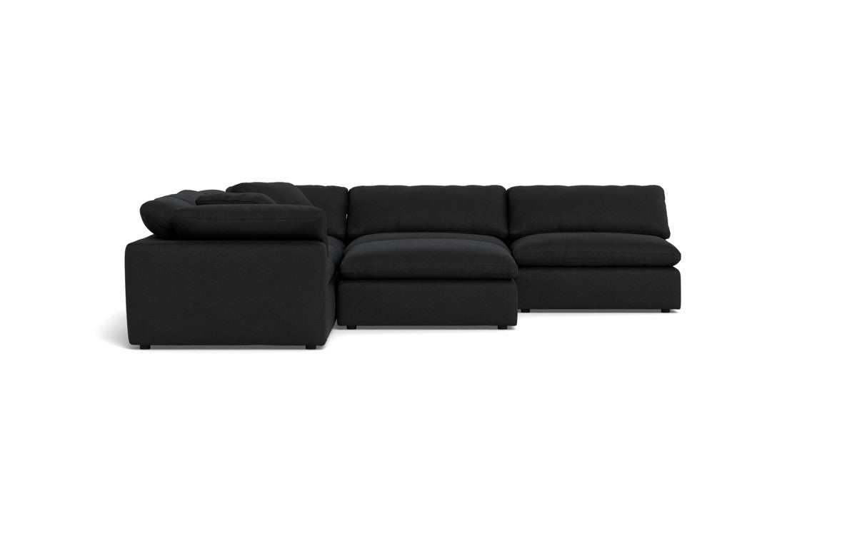 Fluffy 133.5" 5 Piece Sectional W/Ottoman - Merit Onyx