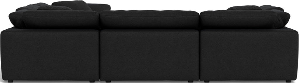 Fluffy 133.5" 6 Piece Sectional W/Ottoman - Merit Onyx