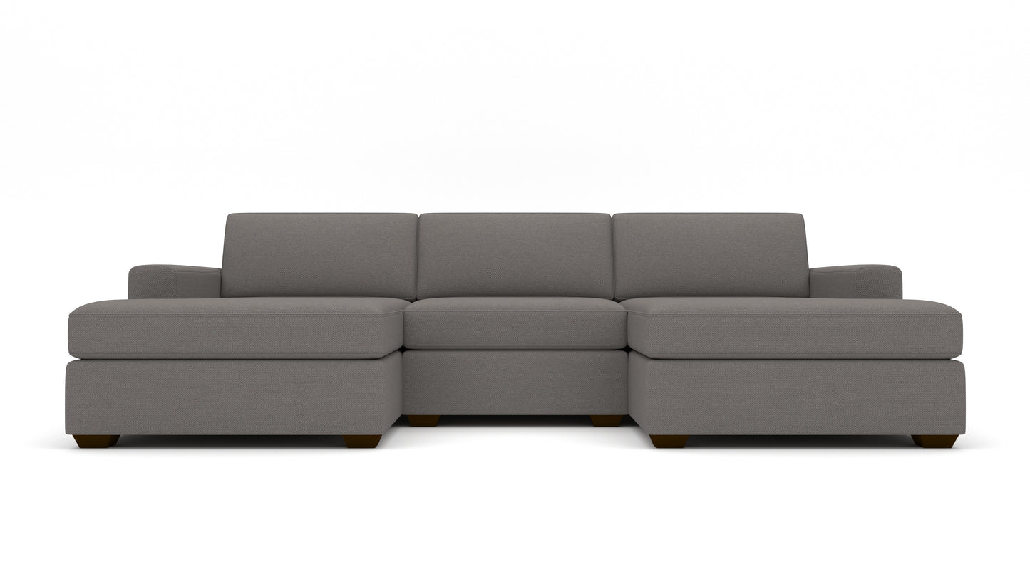 Mesa 122" Double Chaise With Armless Chair - Peyton Slate