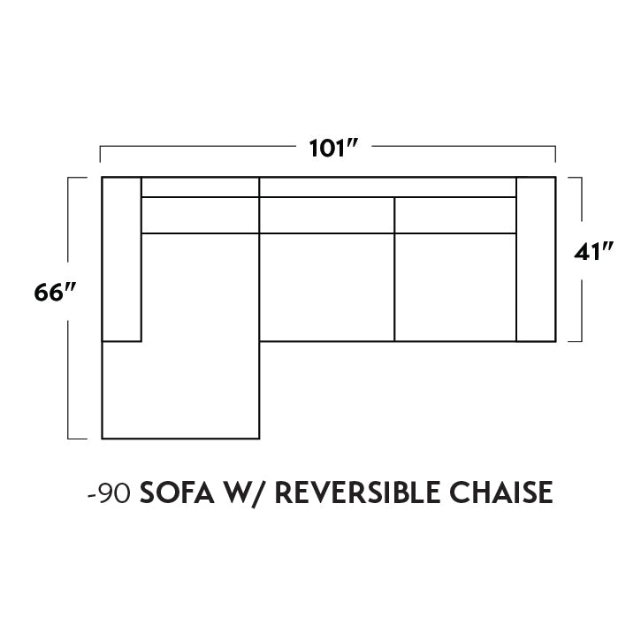 Mesa 101" Reversible Sofa Chaise -