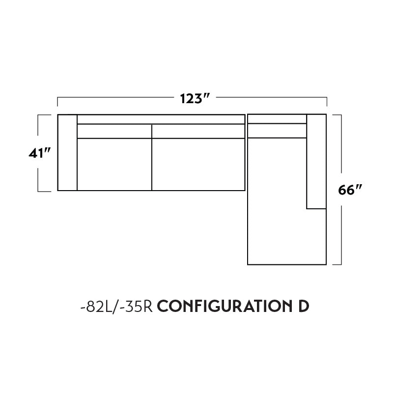 Mesa 123" Right Chaise Sectional - Peyton Slate