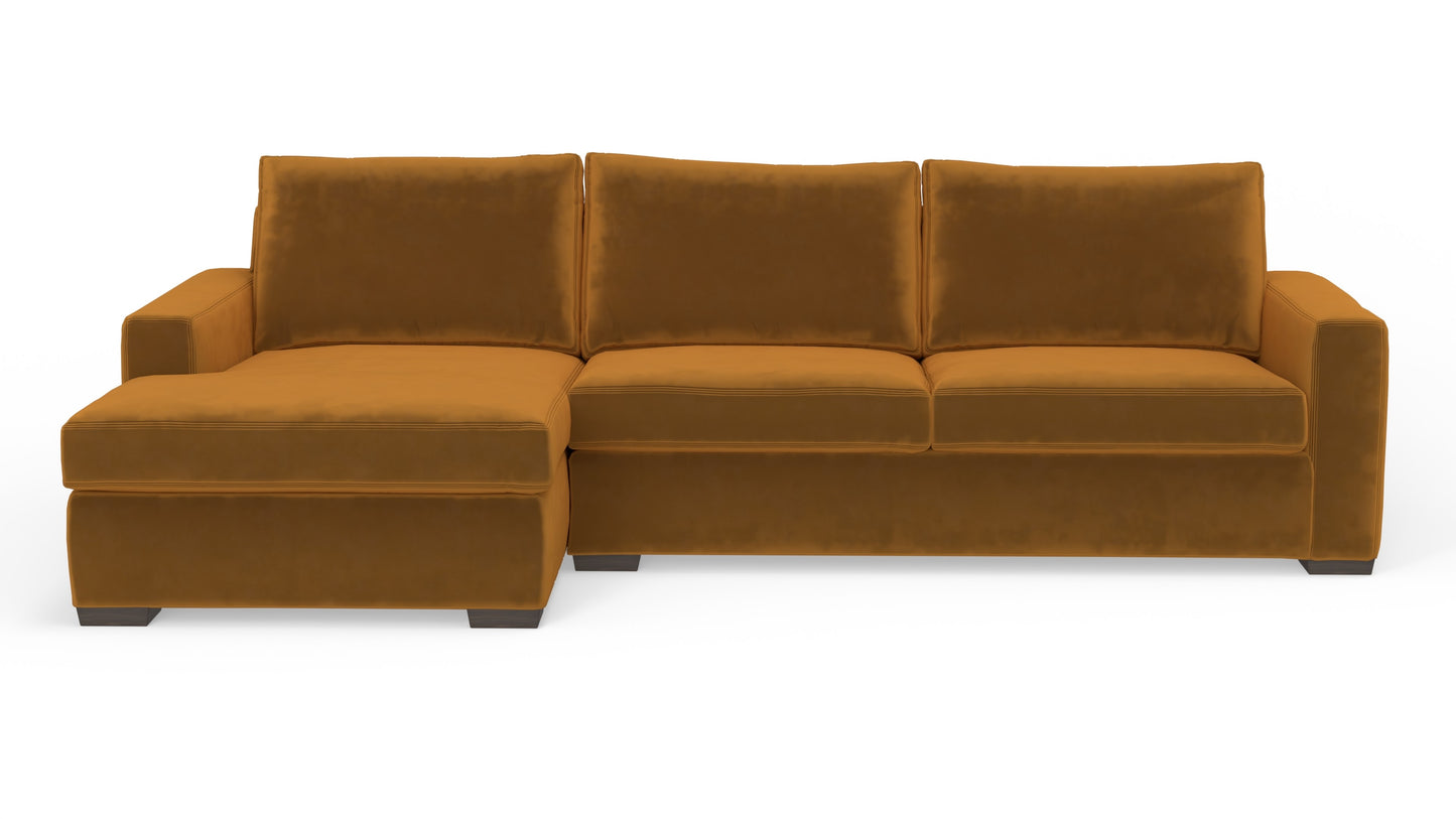 Mesa 123" Left Chaise Sectional - Sorrento Almond