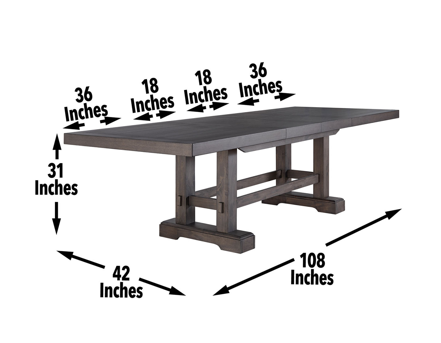 Nara 108" Rectangle Dark Dining Table -