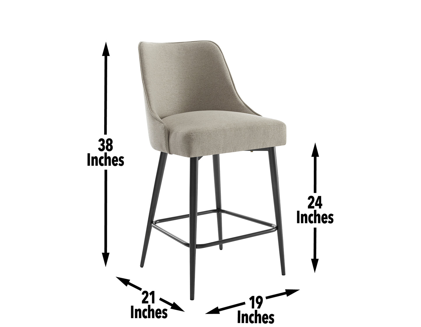 Olivia Khaki 24" Counter Stools (pr) -