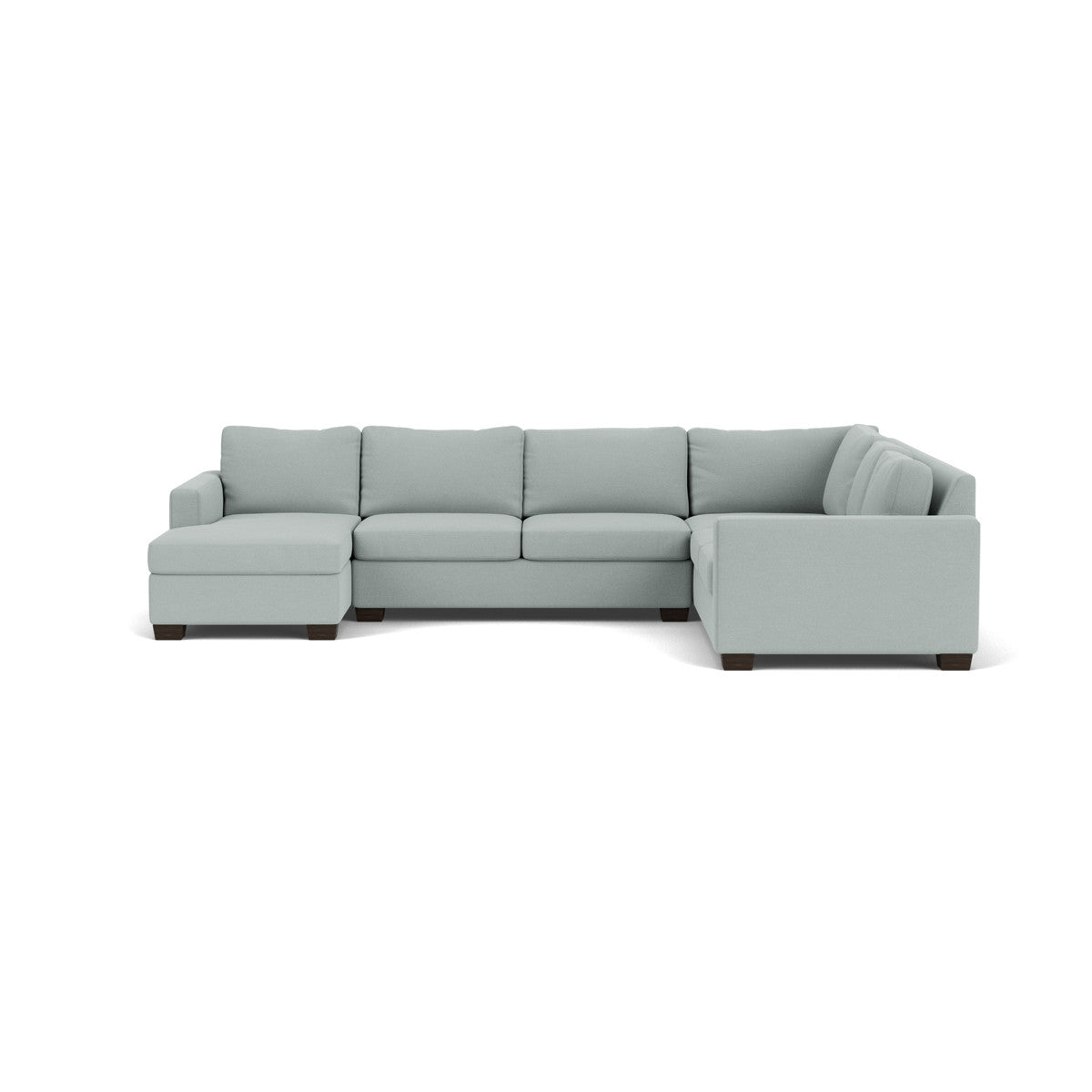 Track 141" Corner Sectionals W. Full Sleeper & Left Chaise - Peyton Light Blue