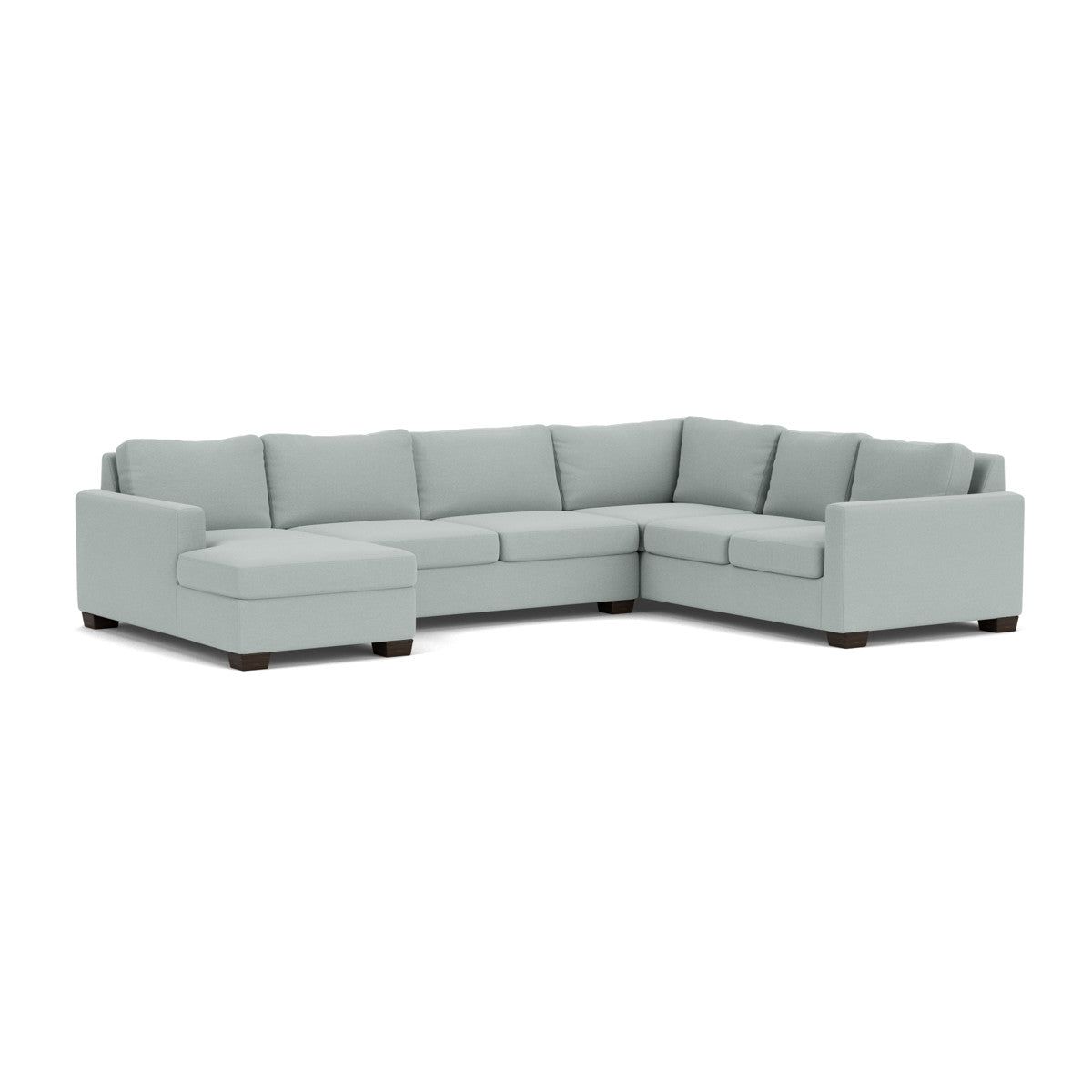 Track 141" Corner Sectionals W. Full Sleeper & Left Chaise - Peyton Light Blue