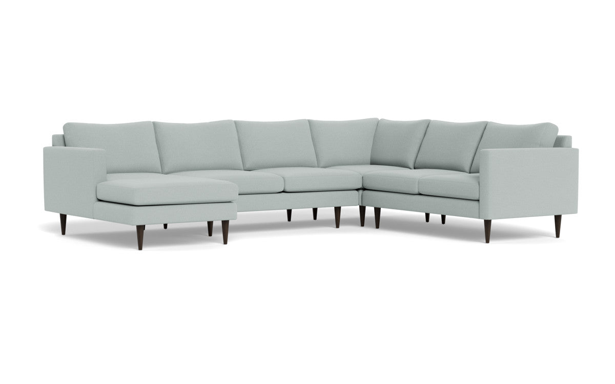 Wallace 130" Untufted Corner Sectionals w. Left Chaise - Peyton Light Blue