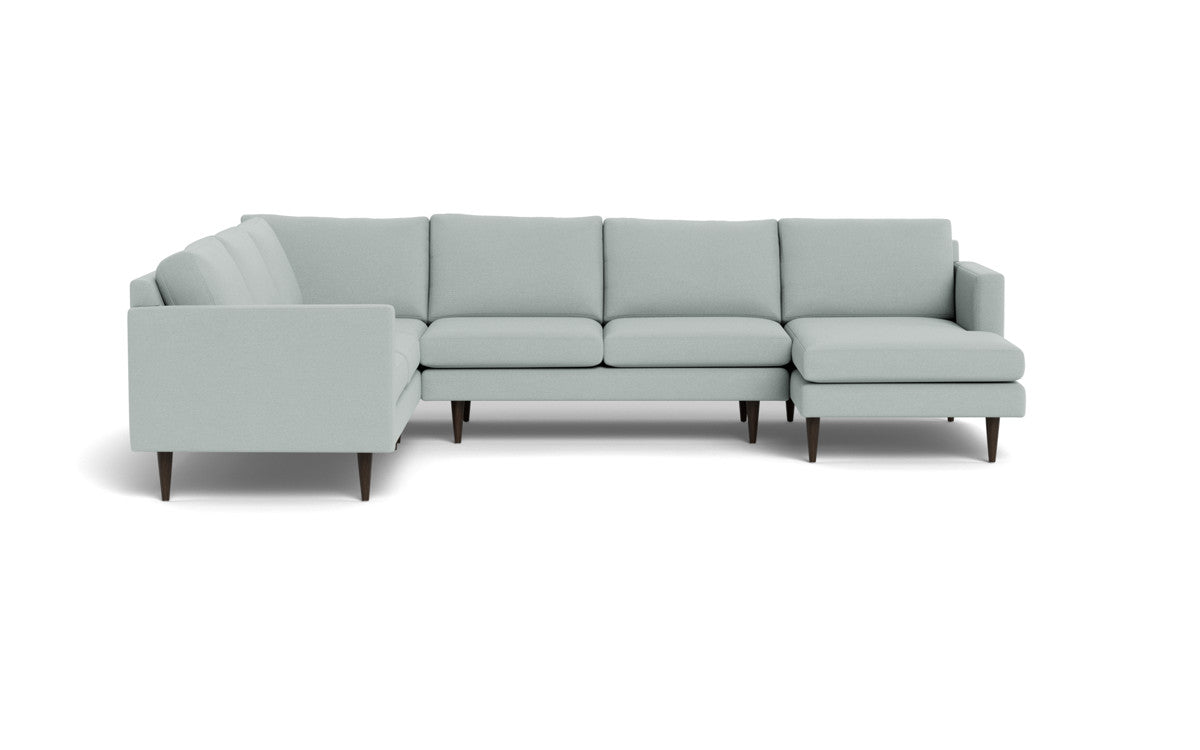 Wallace 130" Untufted Corner Sectionals w. Right Chaise - Peyton Light Blue