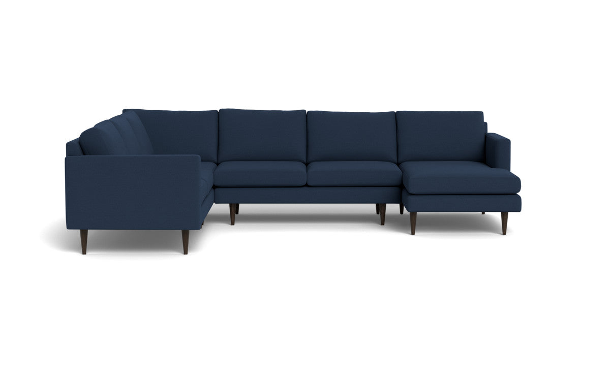 Wallace 130" Untufted Corner Sectionals w. Right Chaise - Peyton Navy