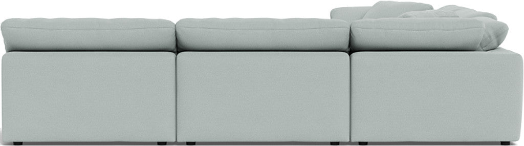 Fluffy 133.5" 5 Piece Sectional W/Ottoman - Peyton Light Blue