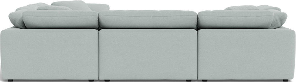 Fluffy 133.5" 6 Piece Sectional W/Ottoman - Peyton Light Blue