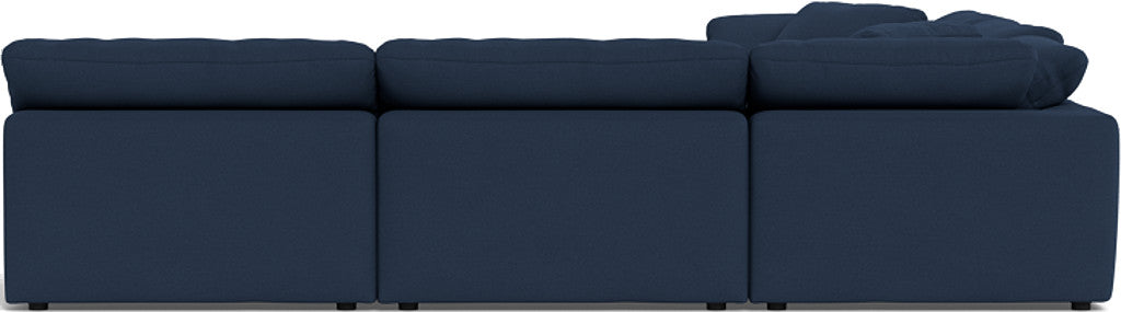 Fluffy 133.5" 5 Piece Sectional W/Ottoman - Peyton Navy