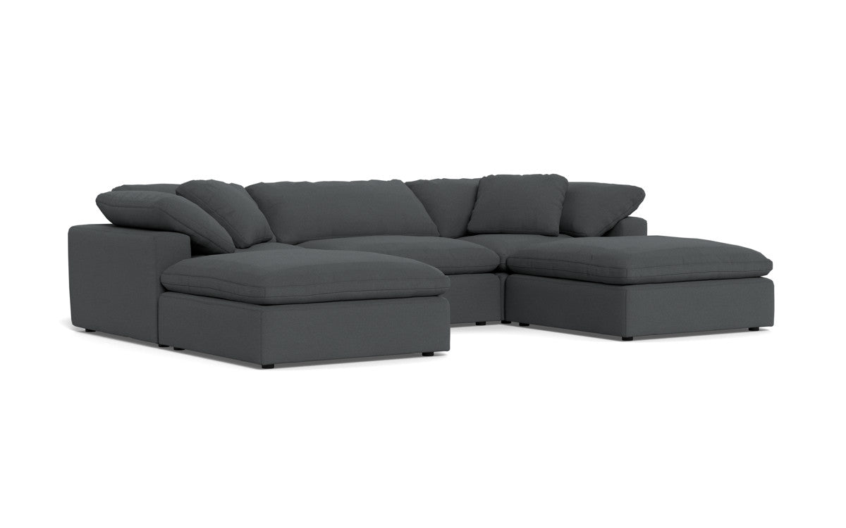 Fluffy 133.5" 3 Piece Sofa W/Double Ottoman - Peyton Pepper