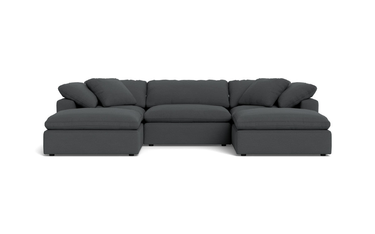 Fluffy 133.5" 3 Piece Sofa W/Double Ottoman - Peyton Pepper