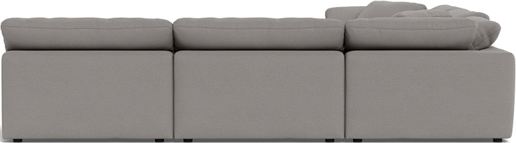 Fluffy 133.5" 5 Piece Sectional W/Ottoman - Peyton Slate