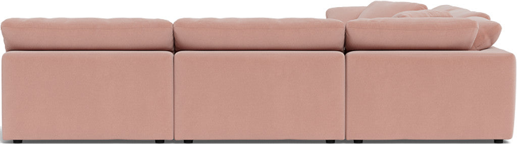 Fluffy 133.5" 5 Piece Sectional W/Ottoman - Superb Blush