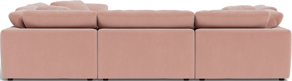 Fluffy 133.5" 6 Piece Sectional W/Ottoman - Superb Blush