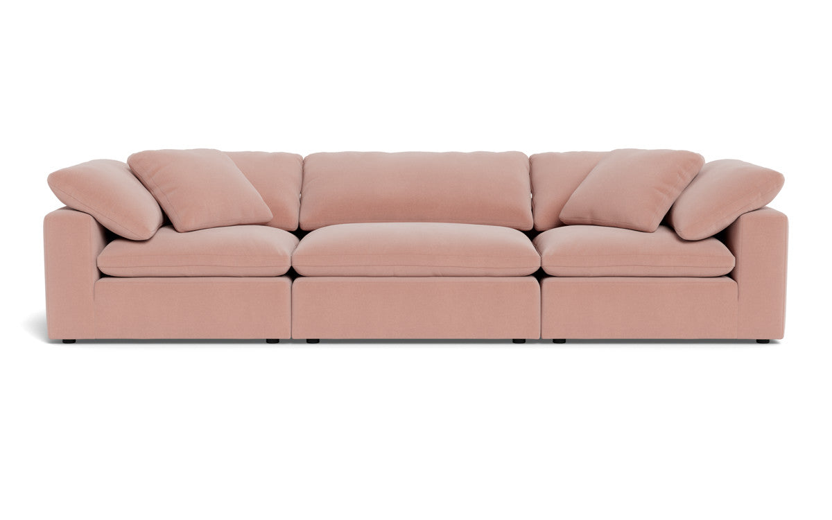 Fluffy 133.5" 3pc Sofa - Superb Blush