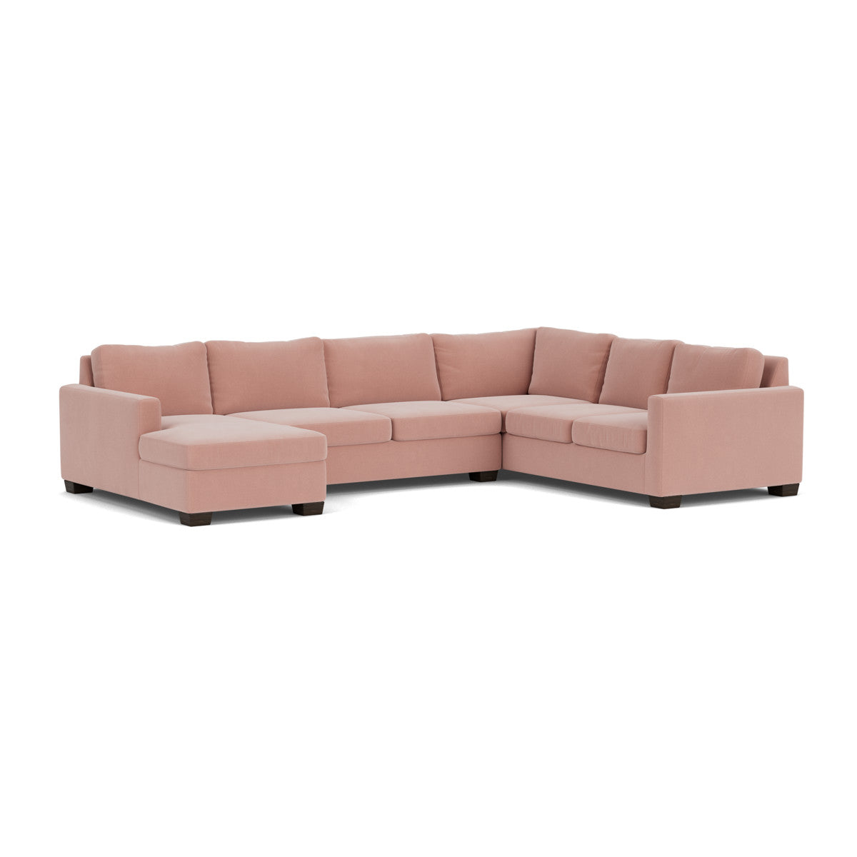 Track 141" Corner Sectionals W. Full Sleeper & Left Chaise - Superb Blush
