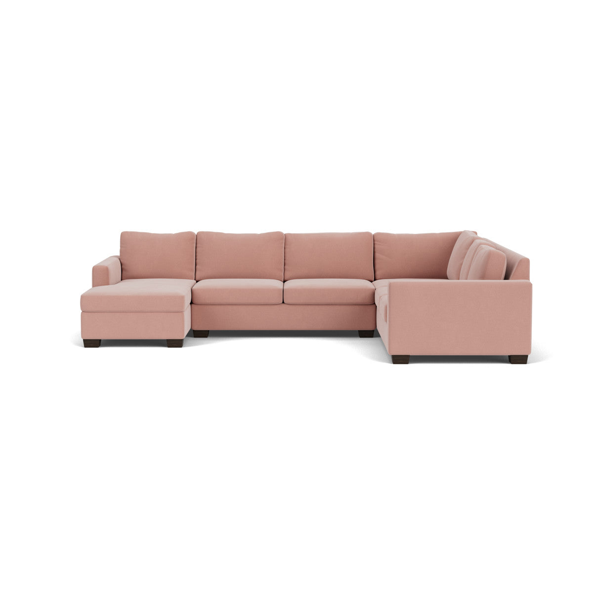 Track 141" Corner Sectionals W. Full Sleeper & Left Chaise - Superb Blush