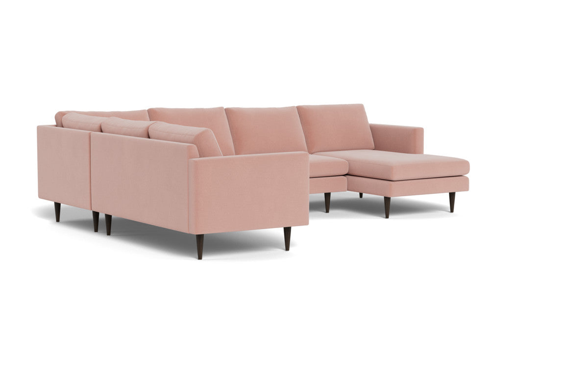 Wallace 130" Untufted Corner Sectionals w. Right Chaise - Superb Blush