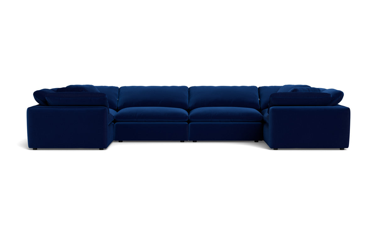 Fluffy 178" 4 Corner U Sectional - Superb Cobalt