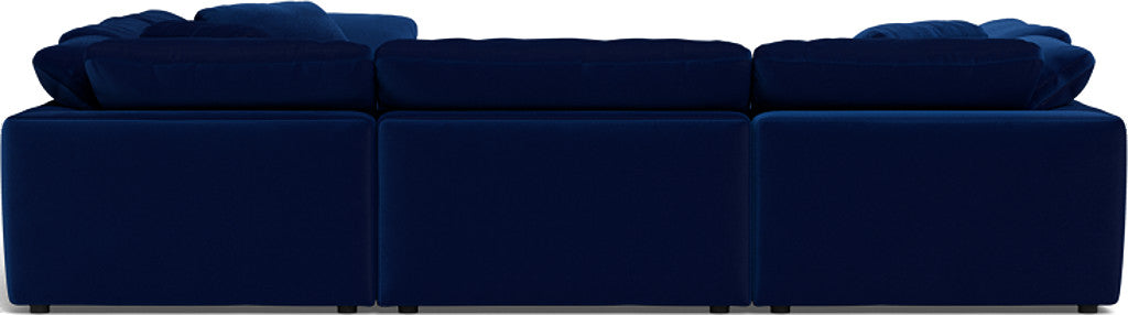 Fluffy 133.5" 6 Piece Sectional W/Ottoman - Superb Cobalt