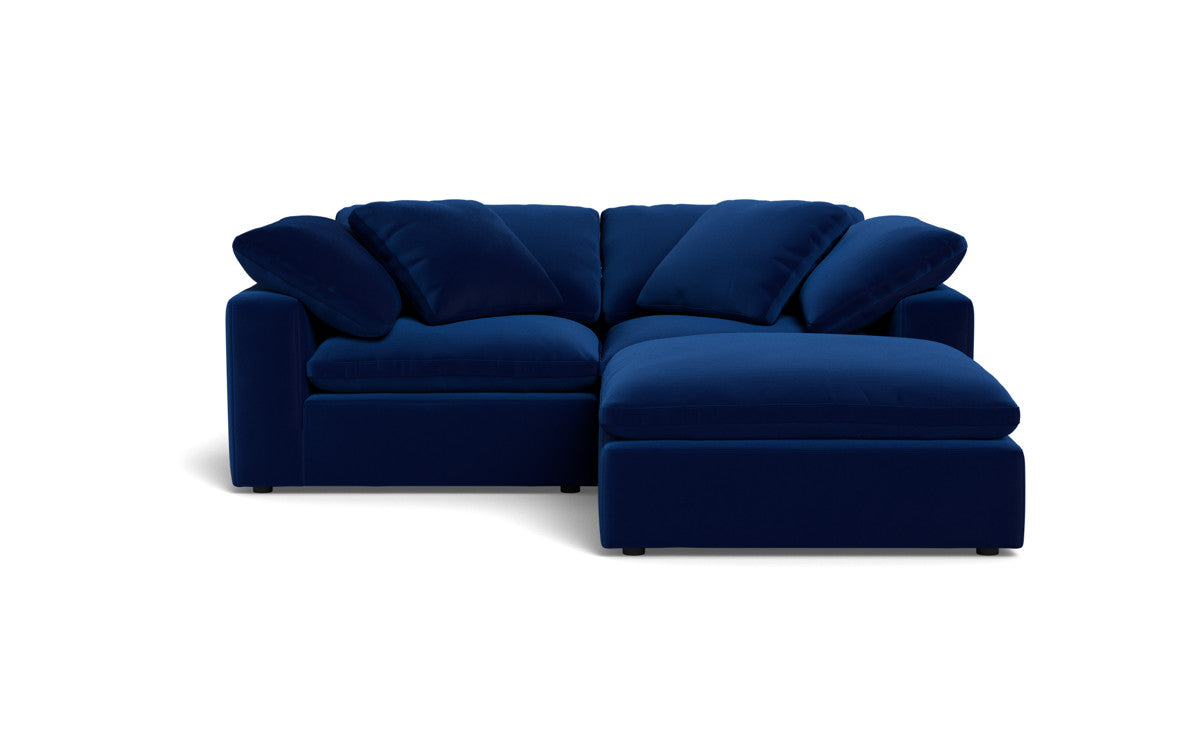 Fluffy 89" 2 Piece Sofa w/Otto - Superb Cobalt