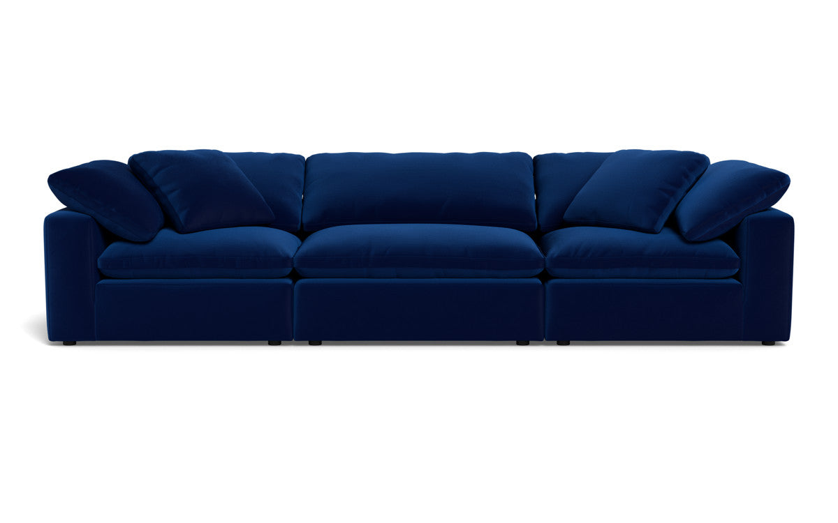 Fluffy 133.5" 3pc Sofa - Superb Cobalt