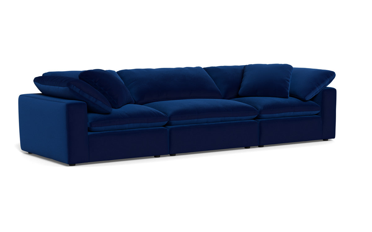 Fluffy 133.5" 3pc Sofa - Superb Cobalt