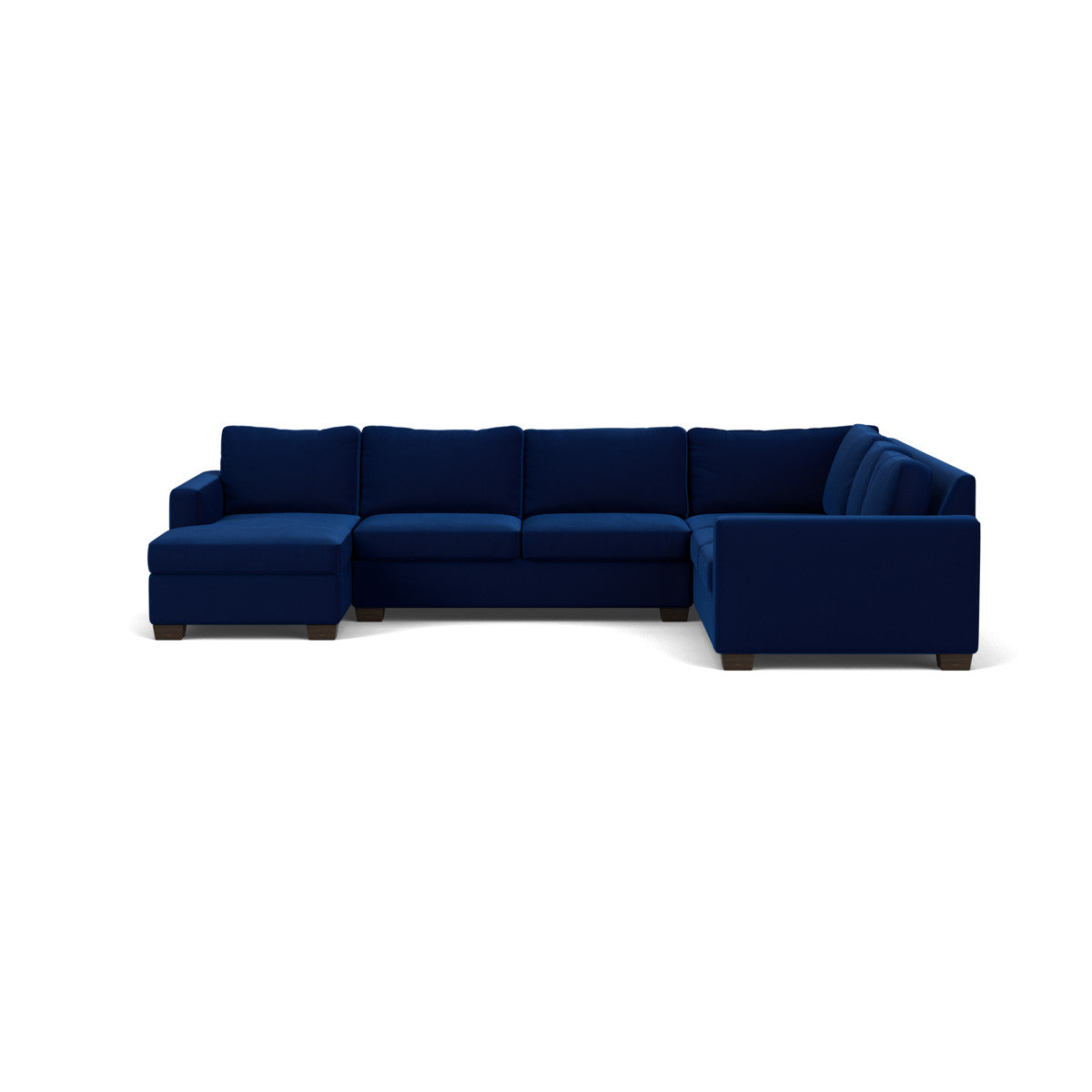 Track 141" Corner Sectionals W. Full Sleeper & Left Chaise - Superb Cobalt