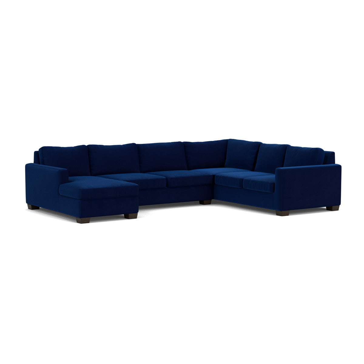 Track 141" Corner Sectionals W. Full Sleeper & Left Chaise - Superb Cobalt