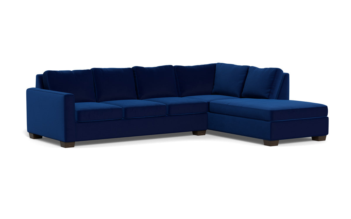 Track 121" Right Chaise Sectional - Superb Cobalt