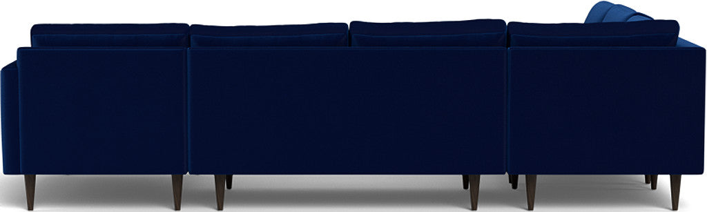 Wallace 130" Untufted Corner Sectionals w. Right Chaise - Superb Cobalt